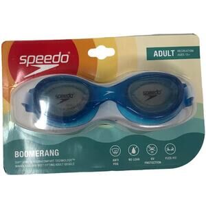 Speedo Adult BOOMERANG Google 1SZ True Blue No Leak Grey Lens Ages 15+ NWT